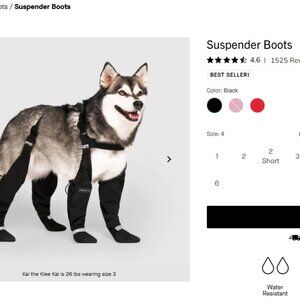 Canada Pooch Suspender Winter Dog Boots - Size 4